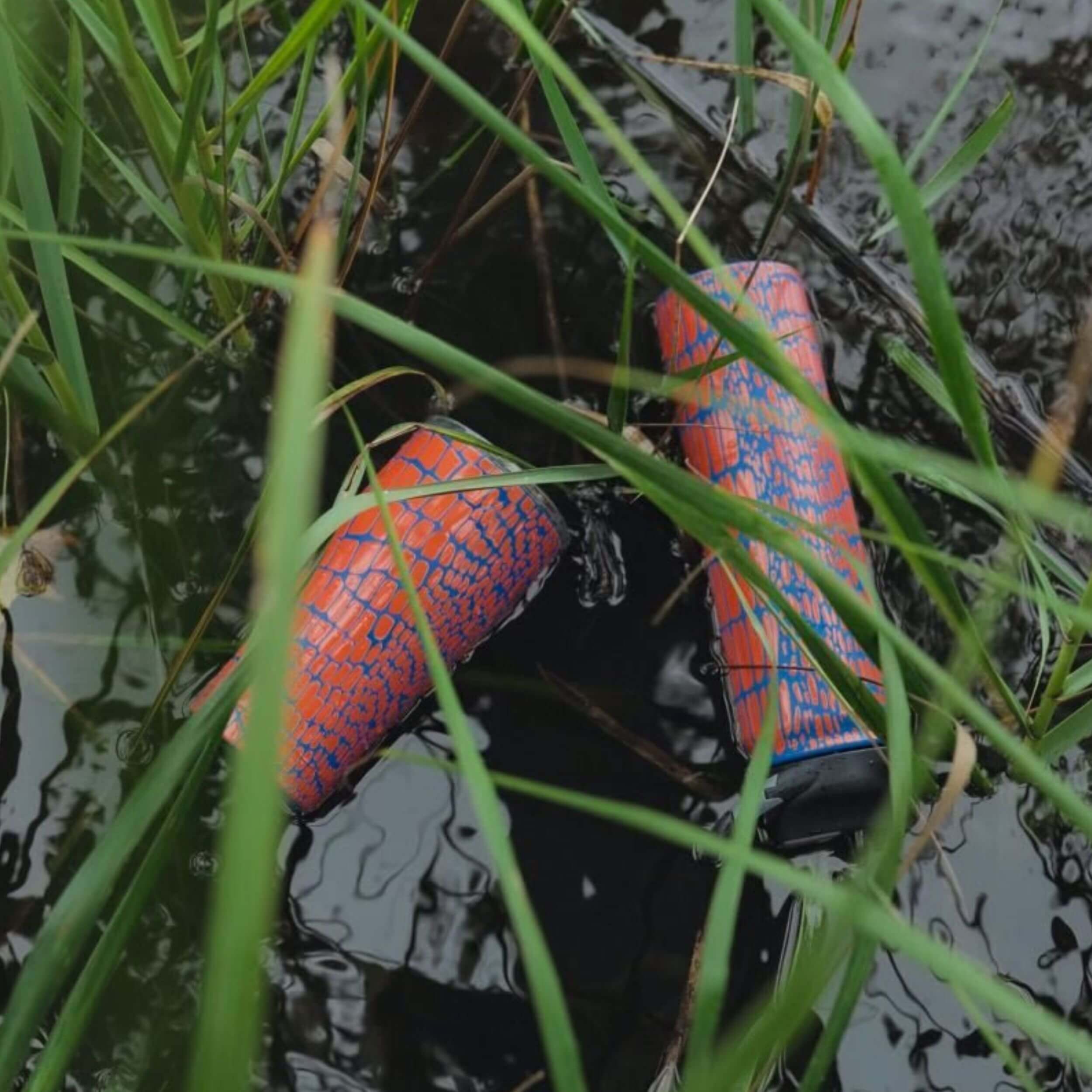 Tumbler and Water Bottle with Swamp Design Floating