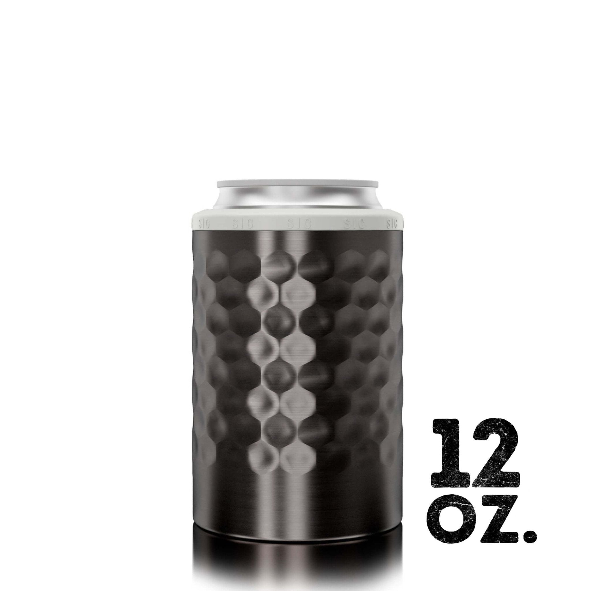 12 oz. SIC® Can Cooler Hammered Gunmetal - SIC Lifestyle
