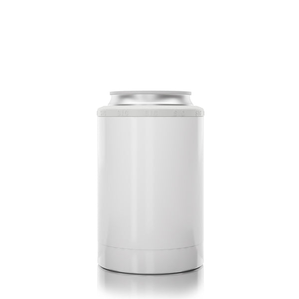 12oz. SIC® Can Cooler Gloss White - SIC Lifestyle