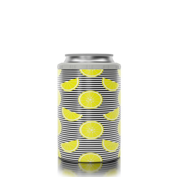12oz. SIC® Can Cooler Lemon Stripes - SIC Lifestyle