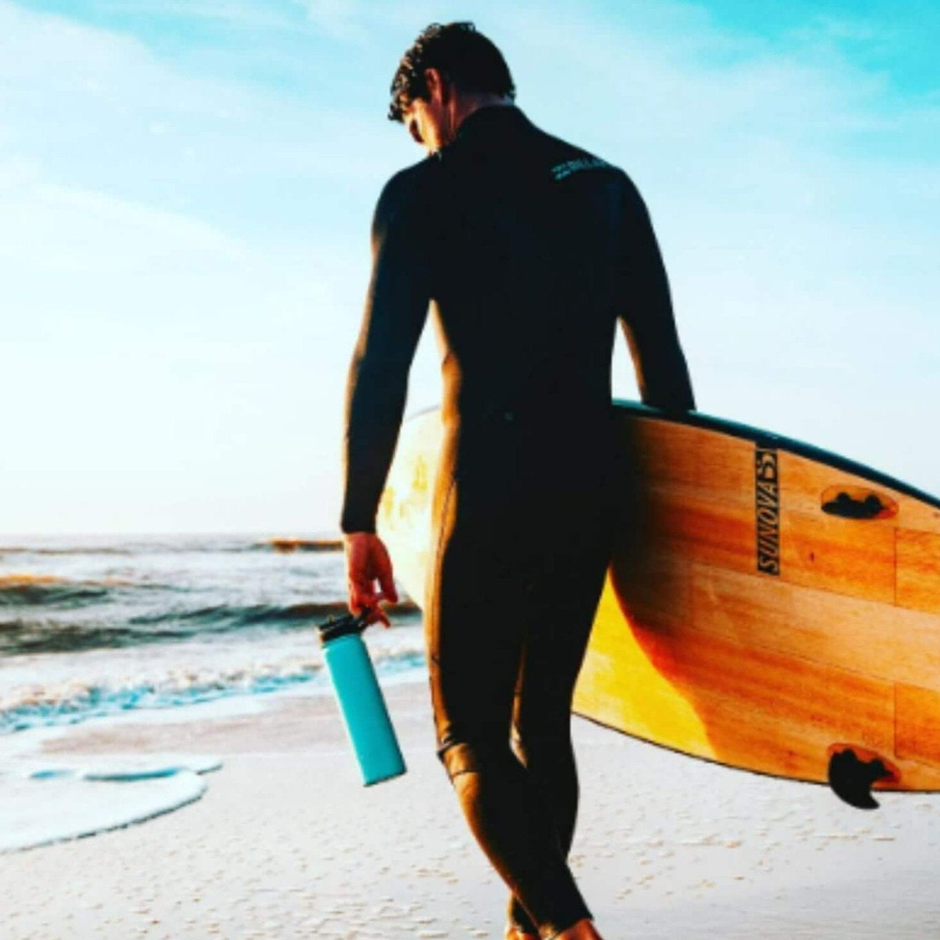 27 oz. SIC® Gloss Seafoam Blue Water Bottle - SIC Lifestyle