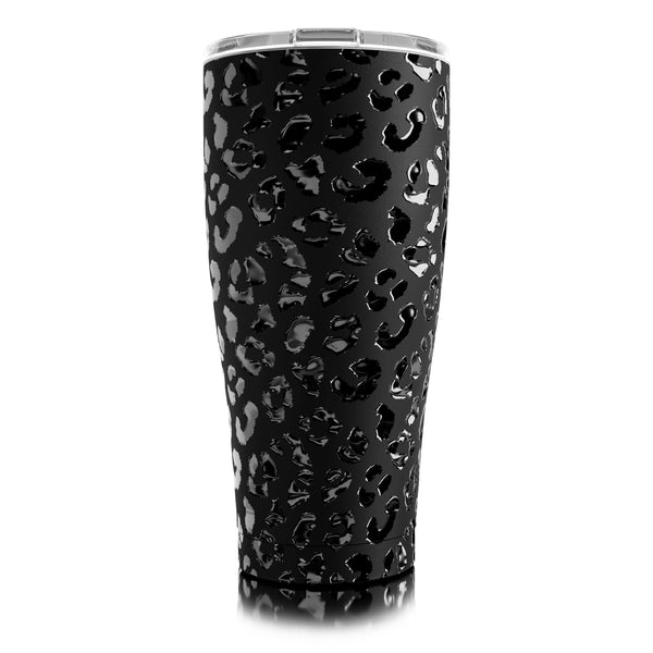 black leopard print on all black 30 oz tumbler