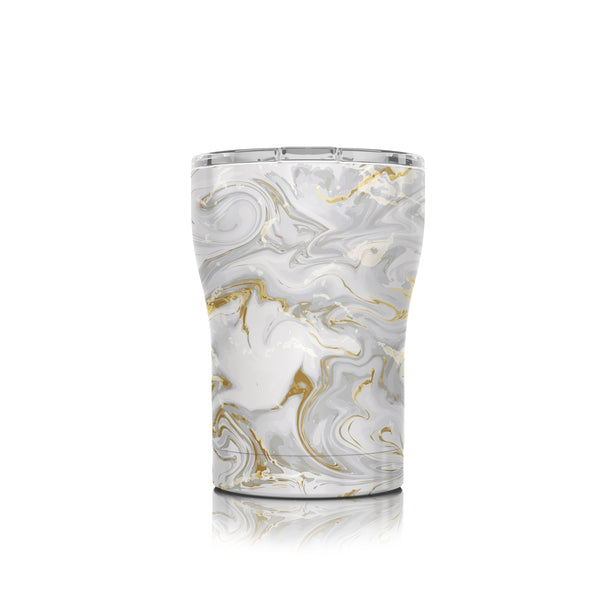 gold and silver marbled 12 oz tumbler