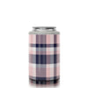 12 oz. Can Cooler Pink & Navy Plaid - SIC Lifestyle