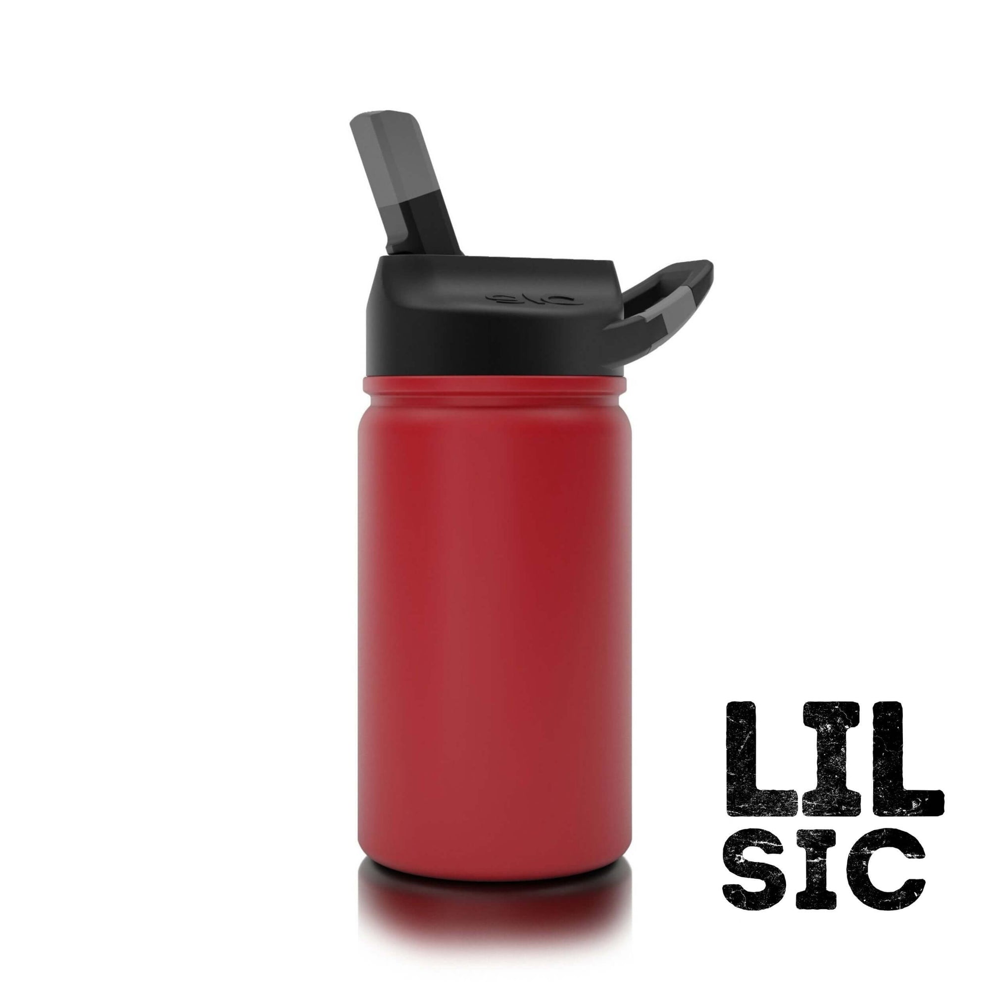SIC Matte Gameday Red Lil SIC Water Bottle with Size Guide