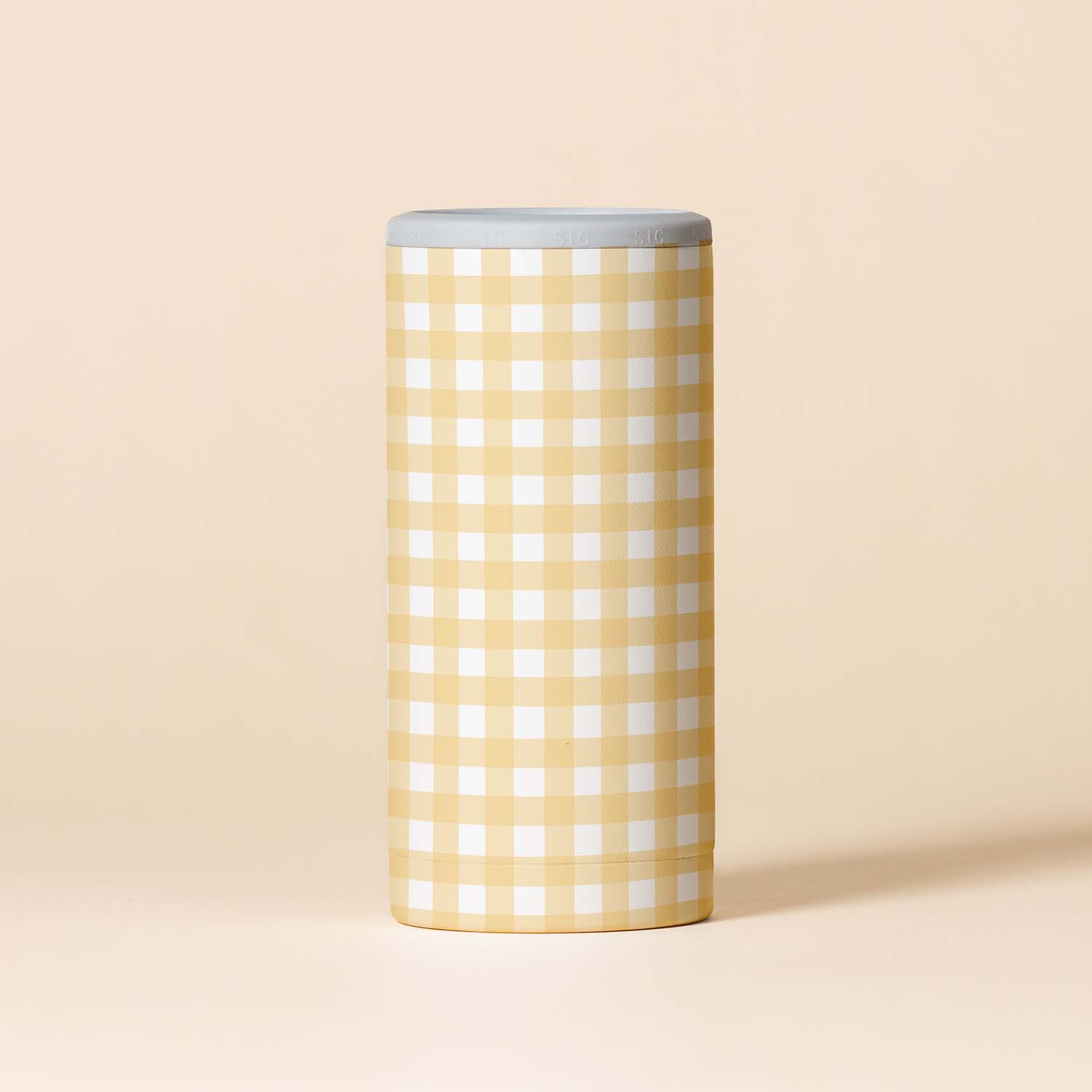 Slim Can Cooler | Yellow Gingham