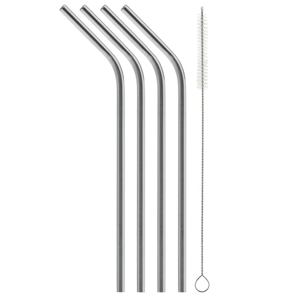 8.5" Bent Stainless Steel Straw (4 pack)
