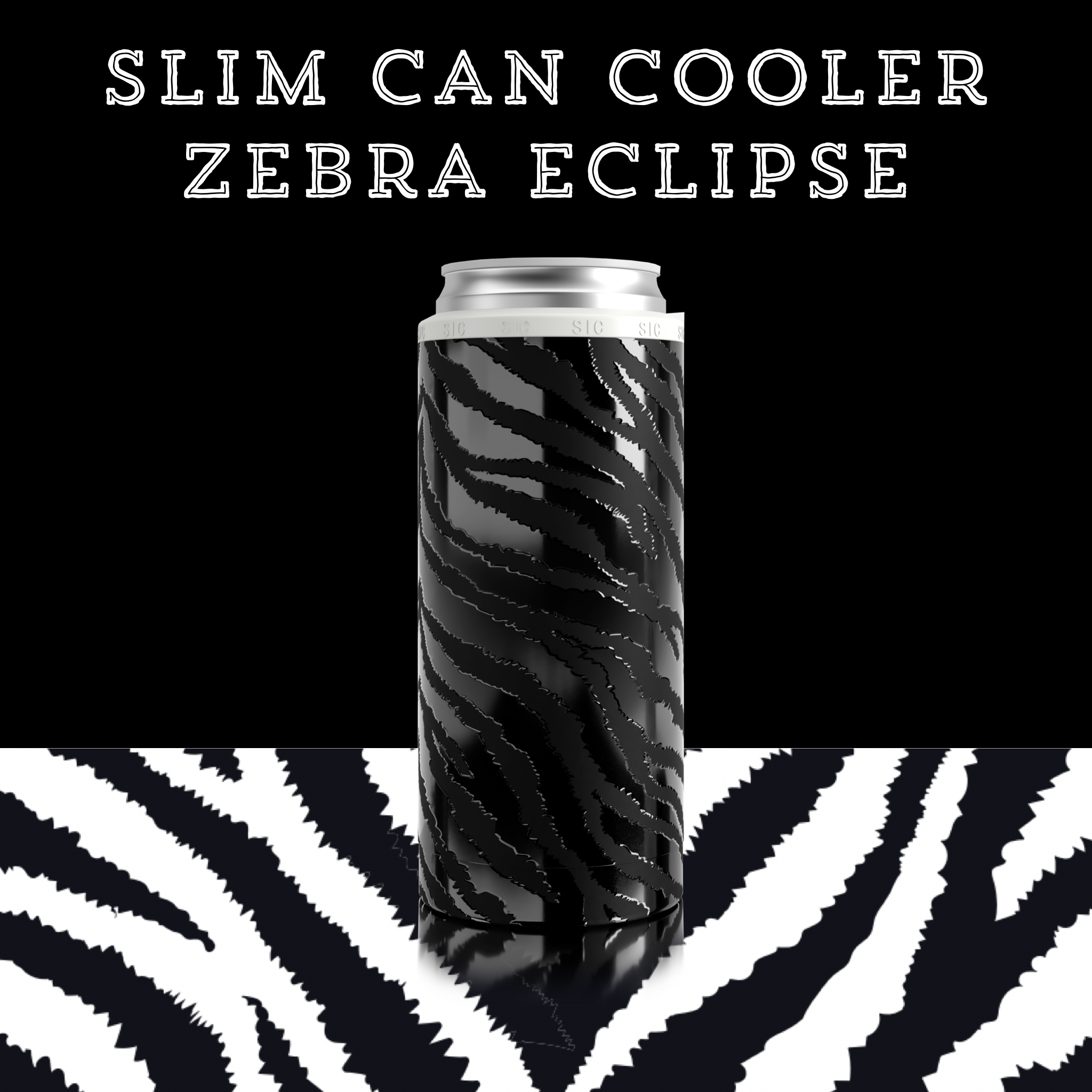 SIC® Slim Can Cooler Zebra Eclipse